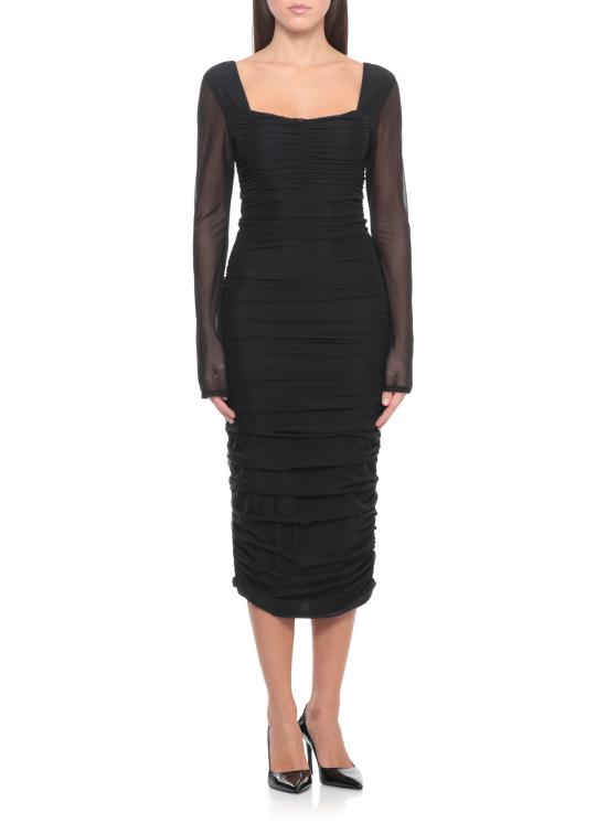 25FW 마 데 마가리타스 미디 원피스 MMABW01350 PTTN0045NERO Black - MAR DE MARGARITAS