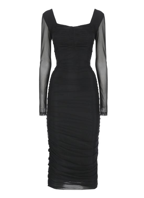 25FW 마 데 마가리타스 미디 원피스 MMABW01350 PTTN0045NERO Black