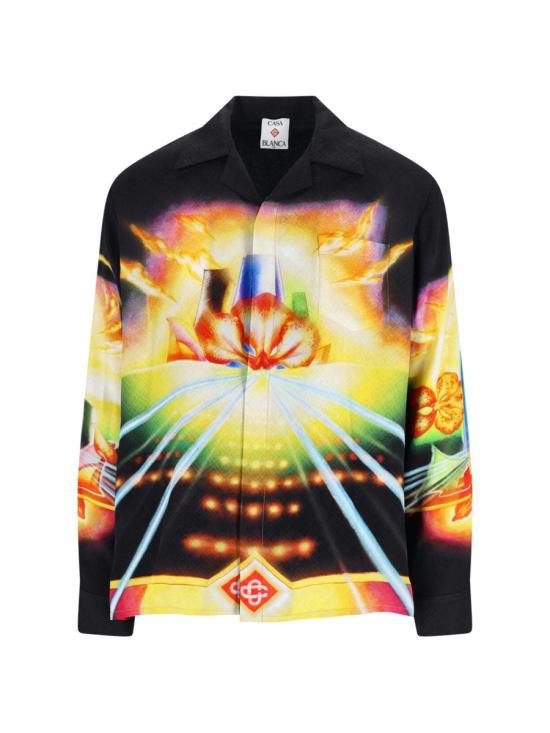 25FW 카사블랑카 긴팔 셔츠 U AW25 SH 006 04 MORCHID SKYLINE MULTICOLOUR