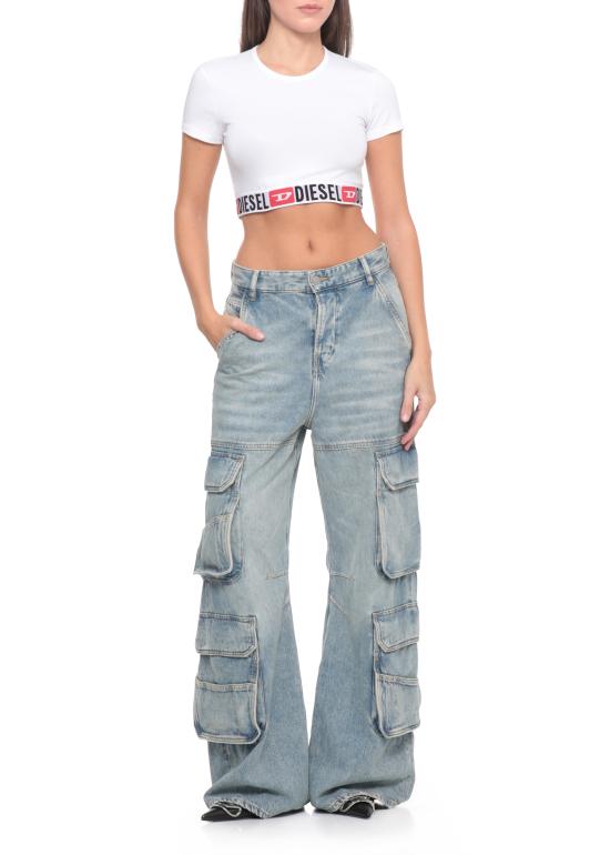 25FW 디젤 반팔 티셔츠 A18273 0NJAP100 White - DIESEL