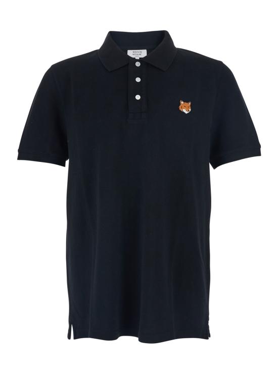 26SS 메종키츠네 폭스 헤드 레귤러 폴로 티셔츠 PM00209KP0002P199 Black