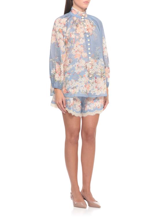 25FW 짐머만 숏팬츠 3558ASS255 TLBLBTFLO Light Blue - ZIMMERMANN