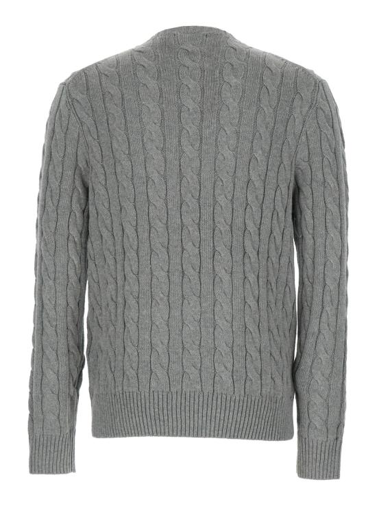 25FW 폴로 랄프로렌 로고 자수 케이블 니트 스웨터  710775885013 Grey - POLO RALPH LAUREN