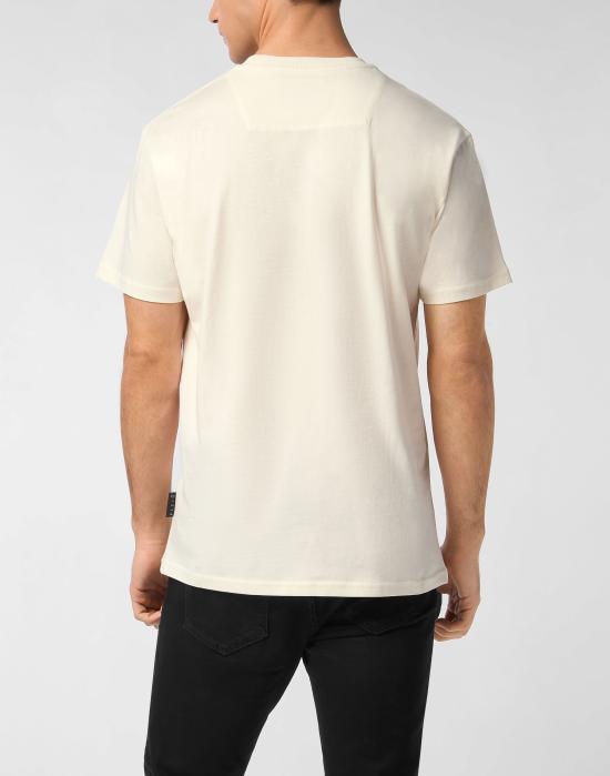 25FW 필립 플레인 반팔 티셔츠 MTK8478 PJY002N 01OF Beige - PHILIPP PLEIN