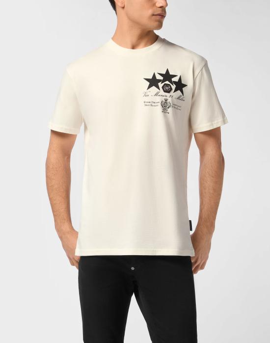 25FW 필립 플레인 반팔 티셔츠 MTK8478 PJY002N 01OF Beige - PHILIPP PLEIN