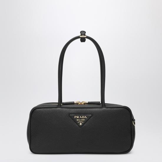 26SS 프라다 미디움 레더 탑 핸들 백 1BB126ONO2DKV Black