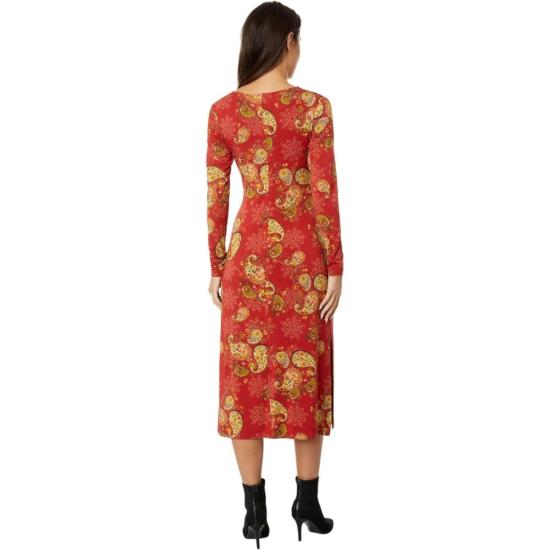  조니 와스 롱 원피스 조니 워즈 제니 롱슬리브 타이 프런트 니트 드레스 알렉산드리아 - JOHNNY WAS