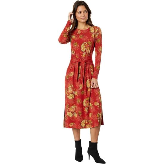  조니 와스 롱 원피스 조니 워즈 제니 롱슬리브 타이 프런트 니트 드레스 알렉산드리아