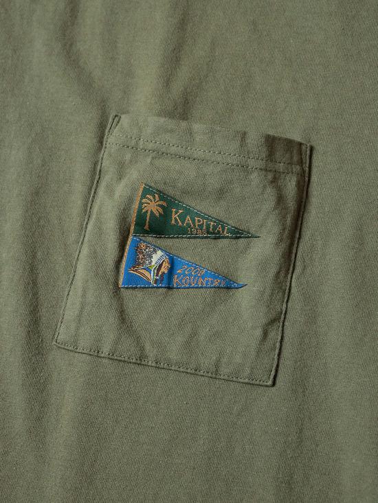  캐피탈 반팔 티셔츠 카피탈 20/저지 페넌트 티셔츠(3개 플래그) - KAPITAL