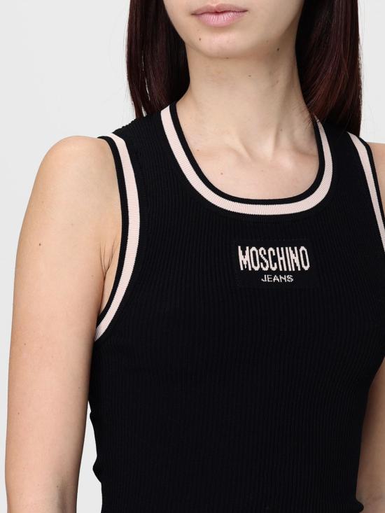 25FW 모스키노 민소매 티셔츠 08808201 1555 Black - MOSCHINO