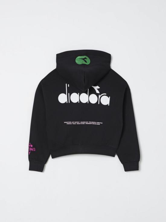 25FW [키즈] 디아도라 헤리티지 풀오버 F5DIJGZH076 110 Black - DIADORA HERITAGE