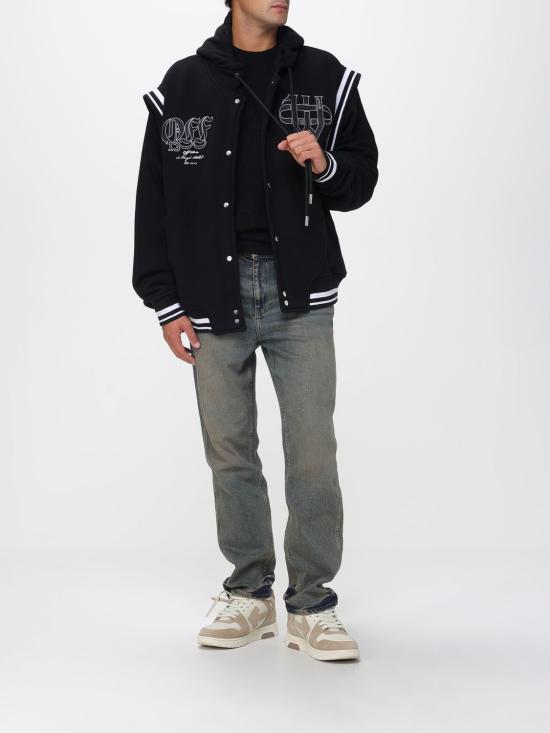 25FW 오프화이트 긴팔 티셔츠 OMEK003F25FLE001 1001 Black - OFF WHITE