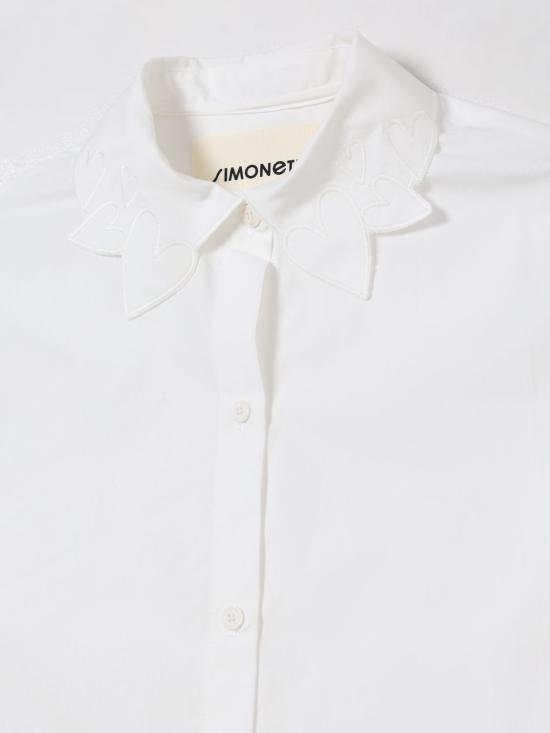 25FW [키즈] 시모네타 셔츠 SX5A10P0013 101 Ivory - SIMONETTA