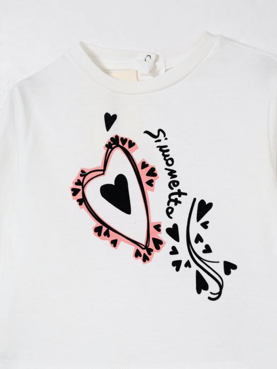 25FW [키즈] 시모네타 티셔츠 SX8000J0177 101 Ivory - SIMONETTA