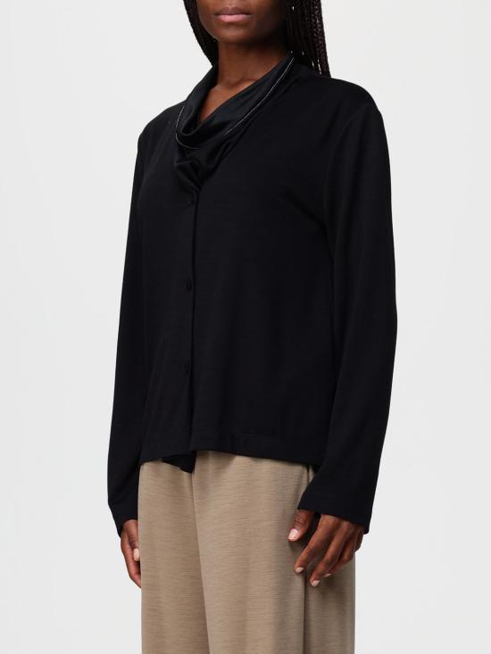 25FW 파비아나 필리피 카울넥 버튼 셔츠 TPD225F532L679 825 Black - FABIANA FILIPPI