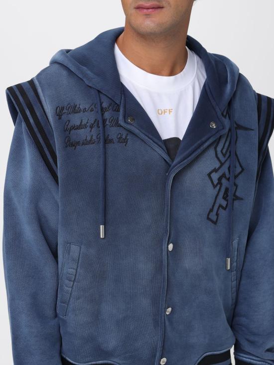 25FW 오프화이트 긴팔 티셔츠 OMEK003F25FLE002 4343 Blue - OFF WHITE