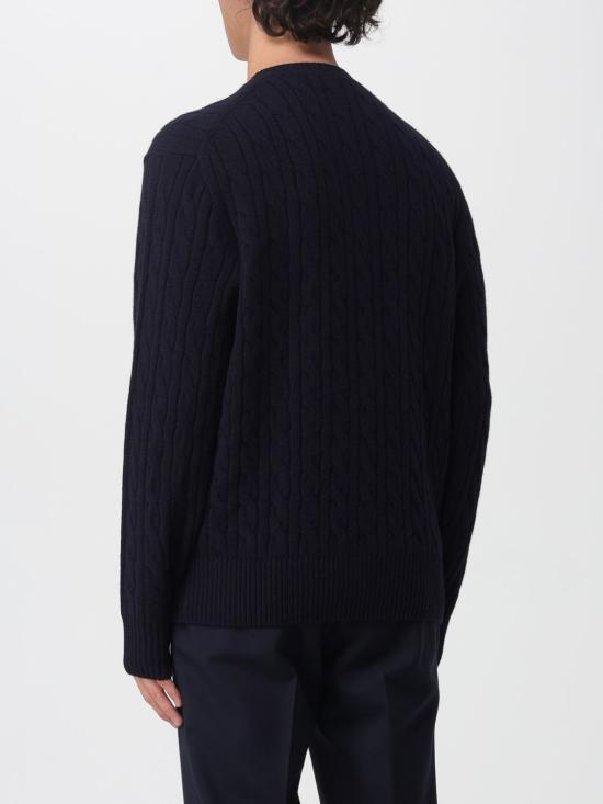 25FW 라코스테 케이블 크루넥 울 니트 AH2924 166 Navy - LACOSTE