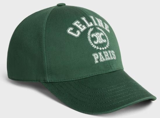 25FW 셀린느 유니버시티 베이스볼 캡  AA08D234X30VQ GREEN COLLEGE OFF WHITE DOM