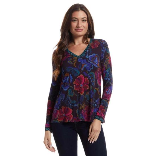  조니 와스 긴팔 티셔츠 조니 워즈 제니 롱슬리브 V넥 스윙 티셔츠 아파이아