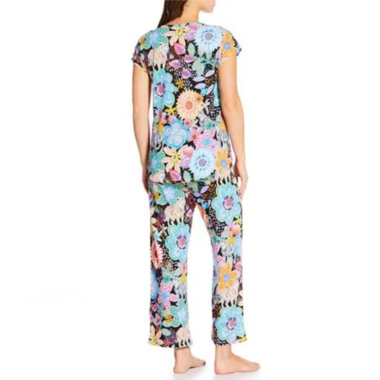  조니 와스 언더웨어 조니 워즈 바비 크롭 파자마 세트 카에타나 올오버 프린트 - JOHNNY WAS