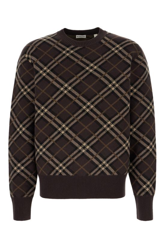 25FW 버버리 체크 울 캐시미어 블랜드 스웨터 8115704 B2412 TRUFFLE IP CHECK