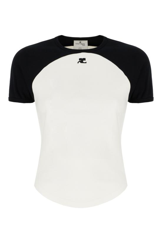 25FW 쿠레쥬 반팔 티셔츠 325JTS214JS0203 0098 HERITAGE WHITE BLACK