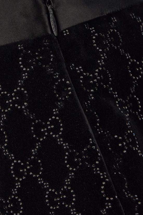 25FW 구찌 엠브로이더드 코튼 벨벳 숏팬츠 835784ZJV75 1000 Nero - GUCCI