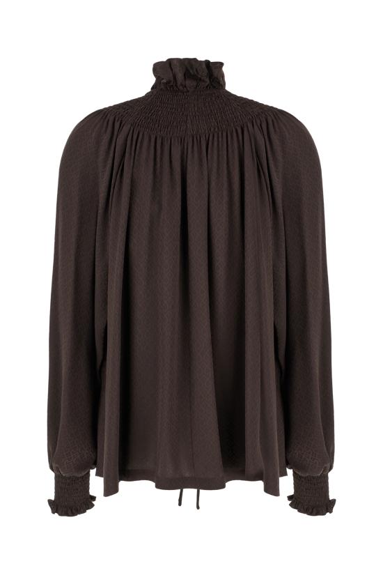 25FW 버버리 지오메트릭 실크 블라우스  8115914 C3824 HAWK BROWN IP PAT - BURBERRY