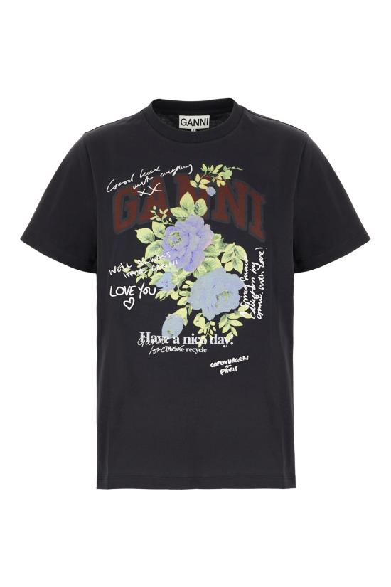 25FW 가니 로즈 티셔츠 T43423575 252 PHANTOM