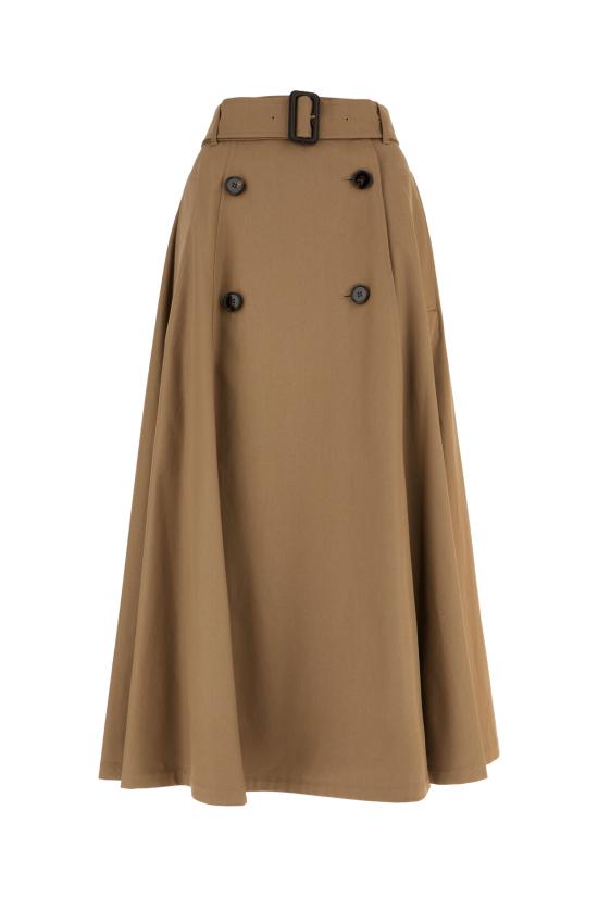 25FW 버버리 개버딘 트렌치 미디 스커트 8113541 A3324 CLAY BROWN