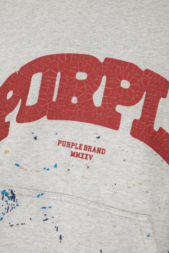 25FW 퍼플 브랜드 후드 티셔츠 P401 MFGS HEATHER GREY - PURPLE BRAND