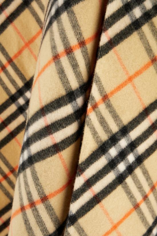 25FW 버버리 체크 패턴 프린지 케이프 8113128 A2021 SAND - BURBERRY