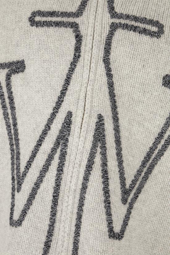 25FW JW앤더슨 앵커 자수 지퍼 후디 KW1429YN0412 905 LIGHT GREY MELANGE - JW ANDERSON