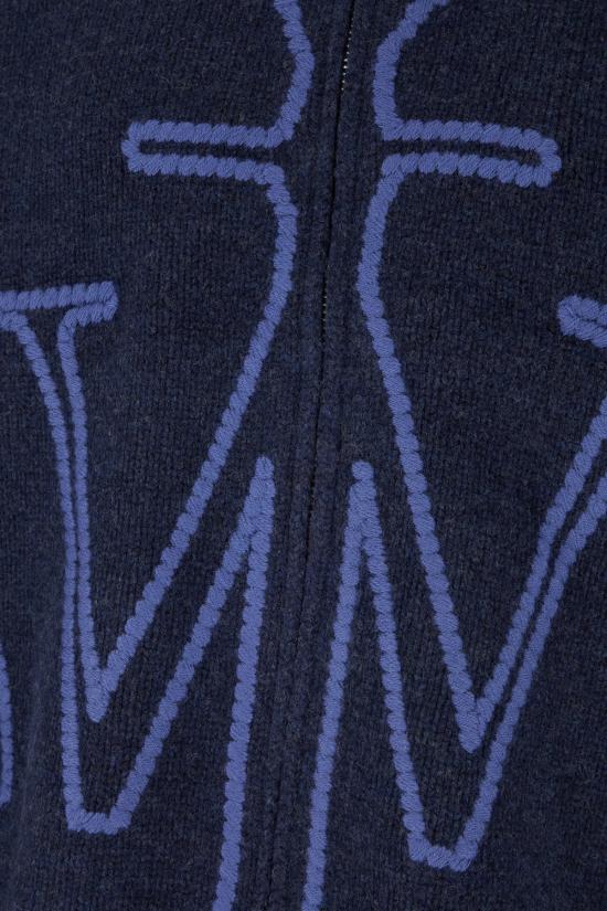 25FW JW앤더슨 앵커 자수 지퍼 후디 KW1429YN0412 768 STEEL BLUE - JW ANDERSON