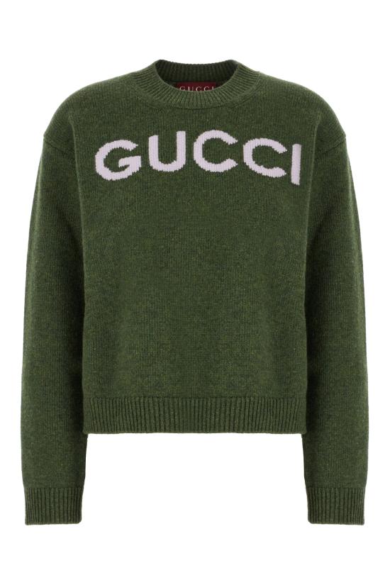 25FW 구찌 인타르시아 울 탑 스웨터 770072XKEBC 3035 VERDE ROSA