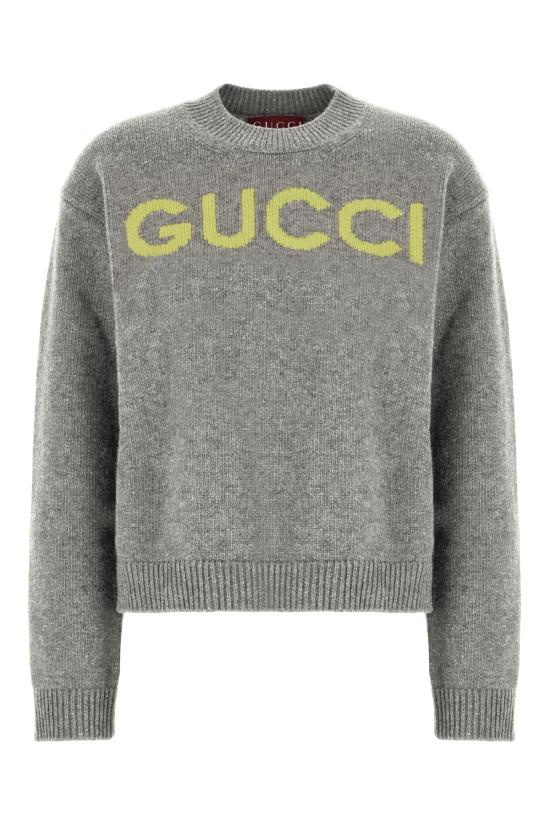 25FW 구찌 인타르시아 울 탑 스웨터 770072XKEBC 2323 GRIGIO GIALLO