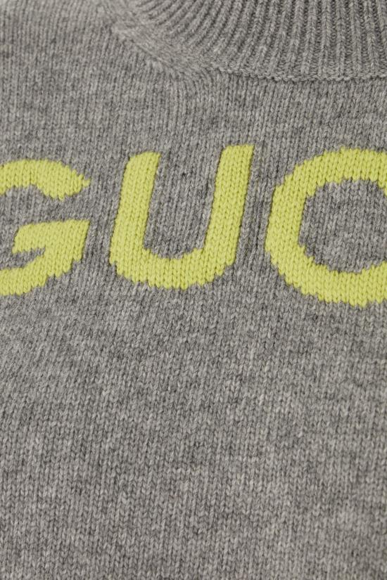 25FW 구찌 인타르시아 울 탑 스웨터 770072XKEBC 2323 GRIGIO GIALLO - GUCCI