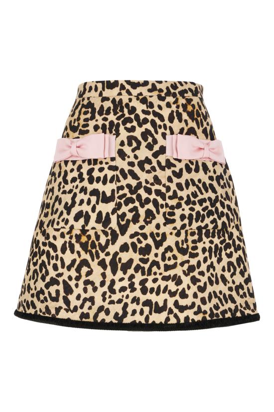 25FW 발렌티노 가라바니 미디 스커트 7B3RADP59F9 AN2 Leopardato