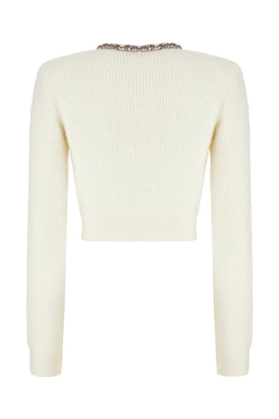 25FW 셀프 포트레이트 엠벨리시드 트림 가디건 AW25135CC CREAM - SELF PORTRAIT