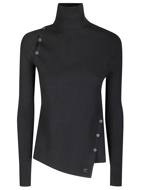 25FW 쿠레쥬 후드 티셔츠 425MPU258FI0001 9999 BLACK