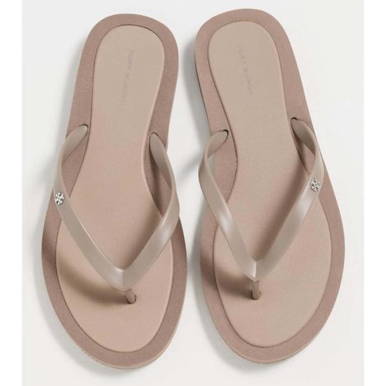  토리버치 샌들 키라 패디드 플립플랍 마운틴 그레이/실버 - TORY BURCH