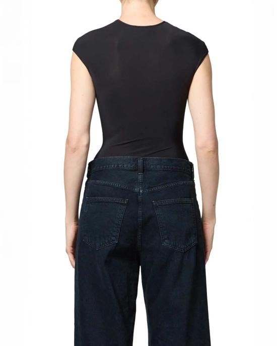  에이골디 바디수트 티셔츠 아골드 나디아 바디수트 블랙 - AGOLDE