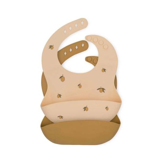  [키즈] 콩제 슬래드 라운지 웨어 Konges Slojd 2팩 실리콘 레몬 턱받이