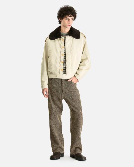  오라리 봄버 자켓 오랄리 워시드 핀크스 코튼 개버딘 플라이트 블루종 - AURALEE