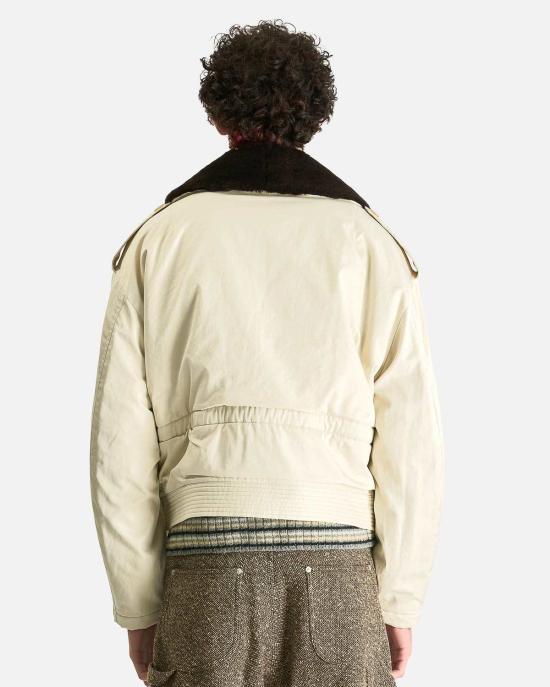  오라리 봄버 자켓 오랄리 워시드 핀크스 코튼 개버딘 플라이트 블루종 - AURALEE