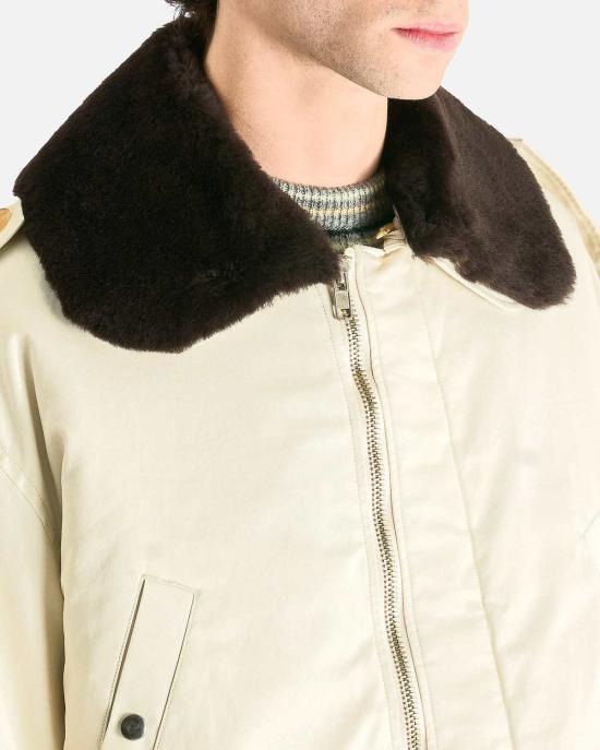  오라리 봄버 자켓 오랄리 워시드 핀크스 코튼 개버딘 플라이트 블루종 - AURALEE