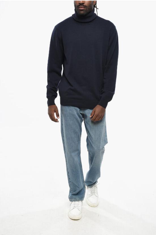  꼬르넬리아니 터틀넥 CASHMERE TURTLENECK SWEATER Blue - CORNELIANI