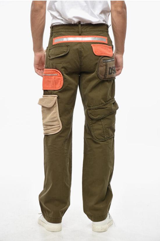  디스퀘어드2 카고 팬츠 S71KB0467 S41794 728 CORDUROY POCKETS Military Green - DSQUARED2