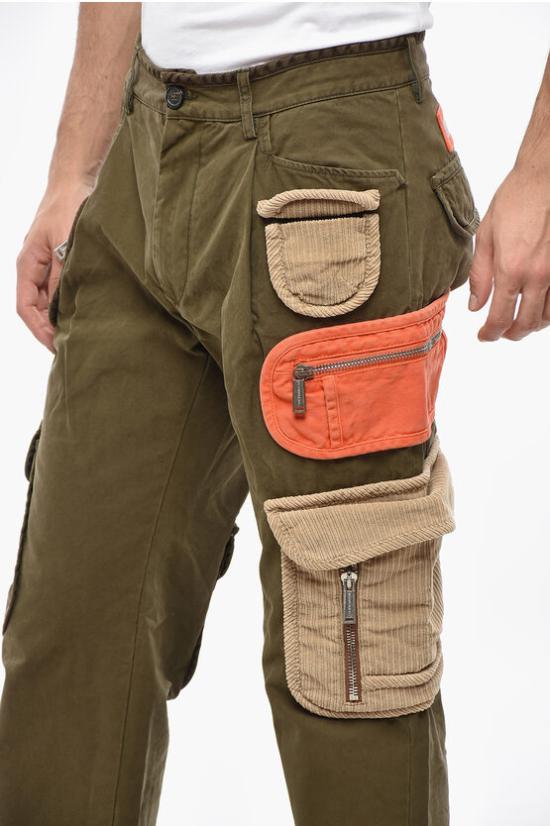  디스퀘어드2 카고 팬츠 S71KB0467 S41794 728 CORDUROY POCKETS Military Green - DSQUARED2