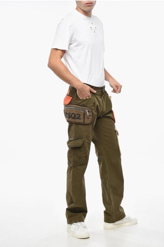 디스퀘어드2 카고 팬츠 S71KB0467 S41794 728 CORDUROY POCKETS Military Green - DSQUARED2